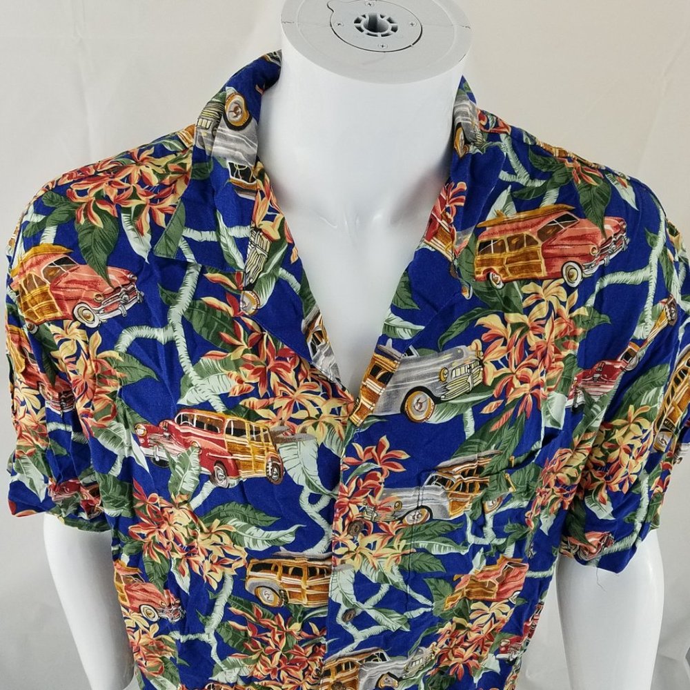 VTG Hawaiian Shirt Iolani Vacation Print Sz XL